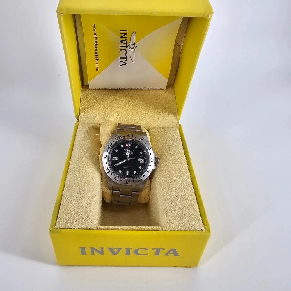 Invicta Pro Diver GMT 9401 Watch Silver Black Stainless Steel Professional Sport